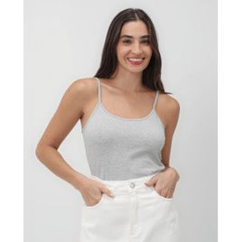 Regata Cropped de Algodão Decote u Cinza | Pool Basics