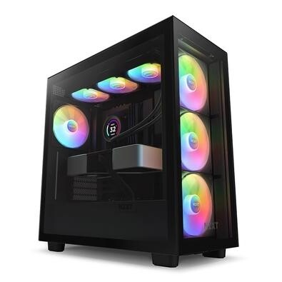 Gabinete Gamer NZXT H7 Elite 2023 Mid Tower ATX Lateral em Vidro Temperado 4x Cooler Fan Preto - CM-H71EB-02