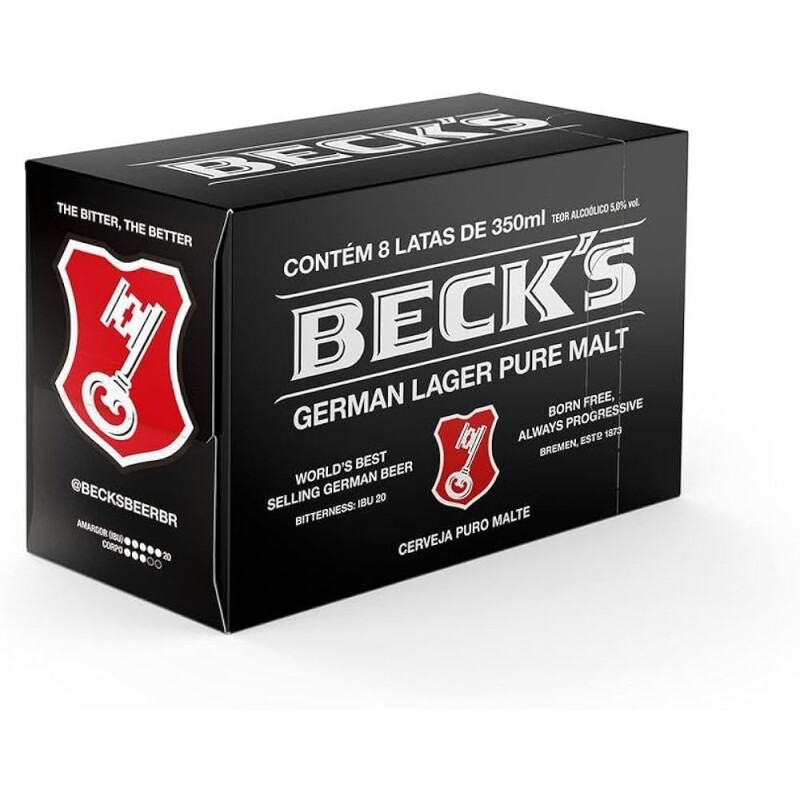 8 Unidades Cerveja Becks Puro Malte 350ml