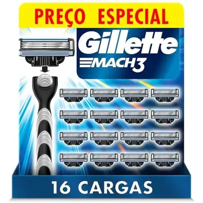 [PIX] Gillette Mach3 - Refil Para Barbear, 16 Unidades