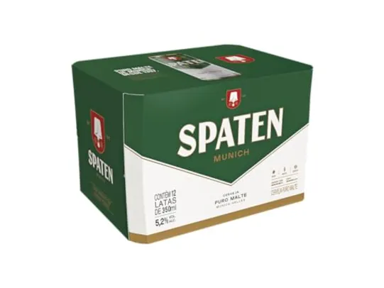 [Rec/Leve 2Pack R$69,80]Cerveja Spaten, Puro Malte, 350ml, Lata - 12 Unidades