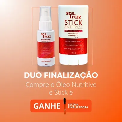 Kit Duo Finalização - Stick Antifrizz e Óleo Finalizador para Cabelos, Estilo Simples e Elegante