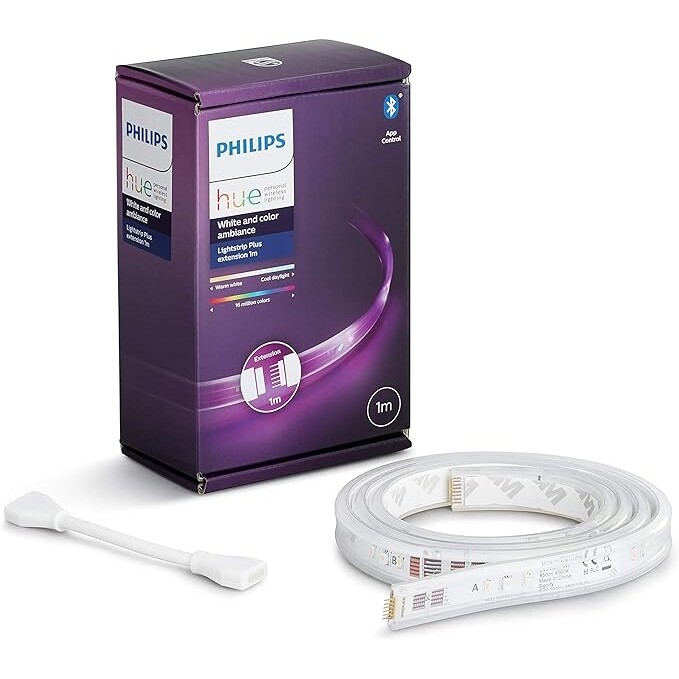 Extensão de Fita LED Philips Hue com Adesivo 20W 1 metro Iluminação Inteligente Controlada por WiFi e Bluetooth C