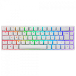 Teclado Gamer Mecânico Akko 3068B Plus White RGB USB/Wireless/Bluetooth Switch Akko Orange ABNT2