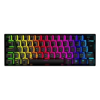 Teclado Mecânico Gamer KBM! GAMING TG600 60% e ABNT2 RGB Switch Gateron Red - KGTG600PTVR