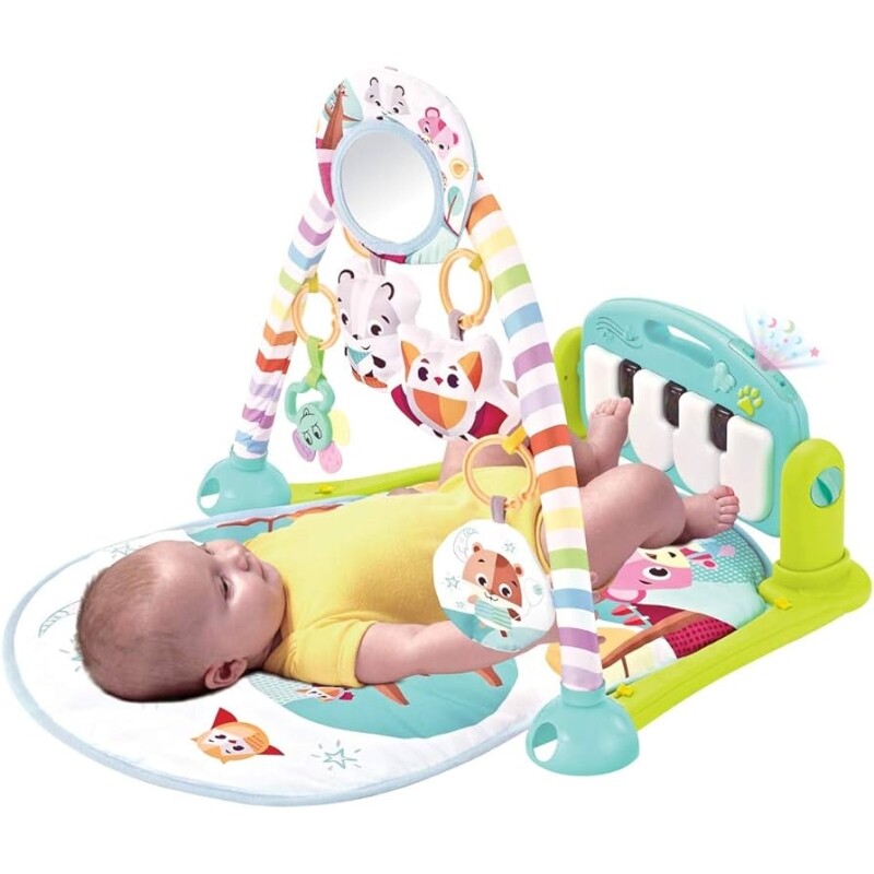 Maxibaby Tapete de Atividades com Piano Musical e Bluetooth Pastime 2.0 com Arco de Brinquedos Interativos Desenhos e Fo