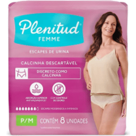 Plenitud Roupa Íntima Active Mulher 8 unidades - P/M