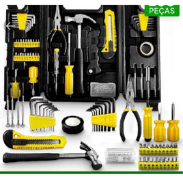 Kit Jogo De Ferramentas 200 Pcs C/Soquetes Chaves