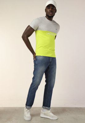 Camiseta Lacoste Color Block Neon