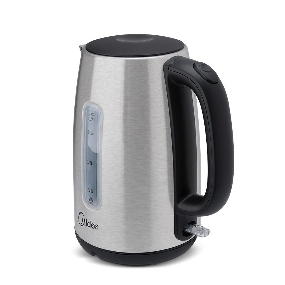 Chaleira Elétrica Midea Inox 1,7L 1.850W com Visor de nível de água, Desligamento automático e Base giratória - 220v