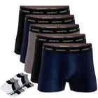 Kit 5 Cuecas Boxer Masculinas Adulto Box + 3 Pares Meias