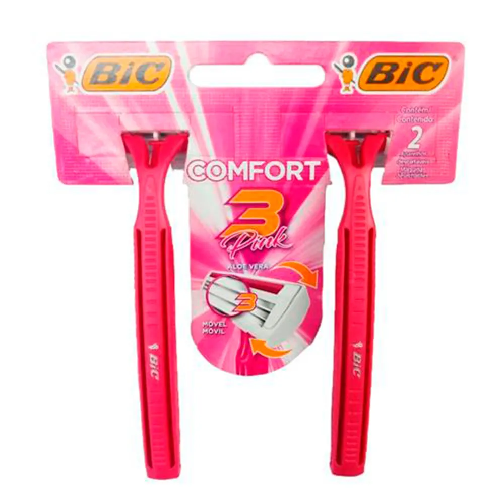 Aparelho de Barbear Bic Comfort 3 Pink 2 Unidades