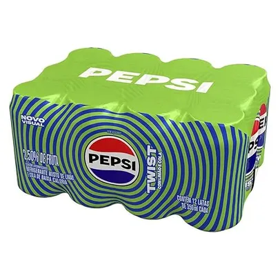 [Rec/Leve 3Un R$57]Pack de Refrigerante Pepsi Twist, Lata, 350ml 12 Unidades