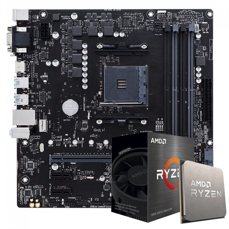 Kit Upgrade AMD Ryzen 5 5500 + Placa Mãe Chipset B450