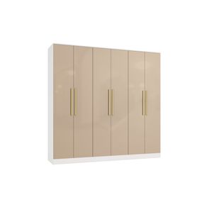 Guarda-Roupa 6 Portas 4 Gavetas Kappesberg Adapt Branco/Macadâmia