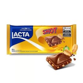 5 Barras de Chocolate ao Leite com Amendoim Shot 80g