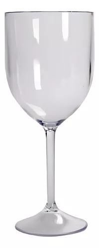 15 Taças De Vinho Acrílico Transparente Premium - 340ml