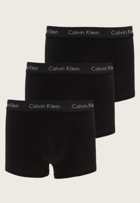 Kit 3 Unidades Cueca Calvin Klein Underwear Boxer Low Rise Preto