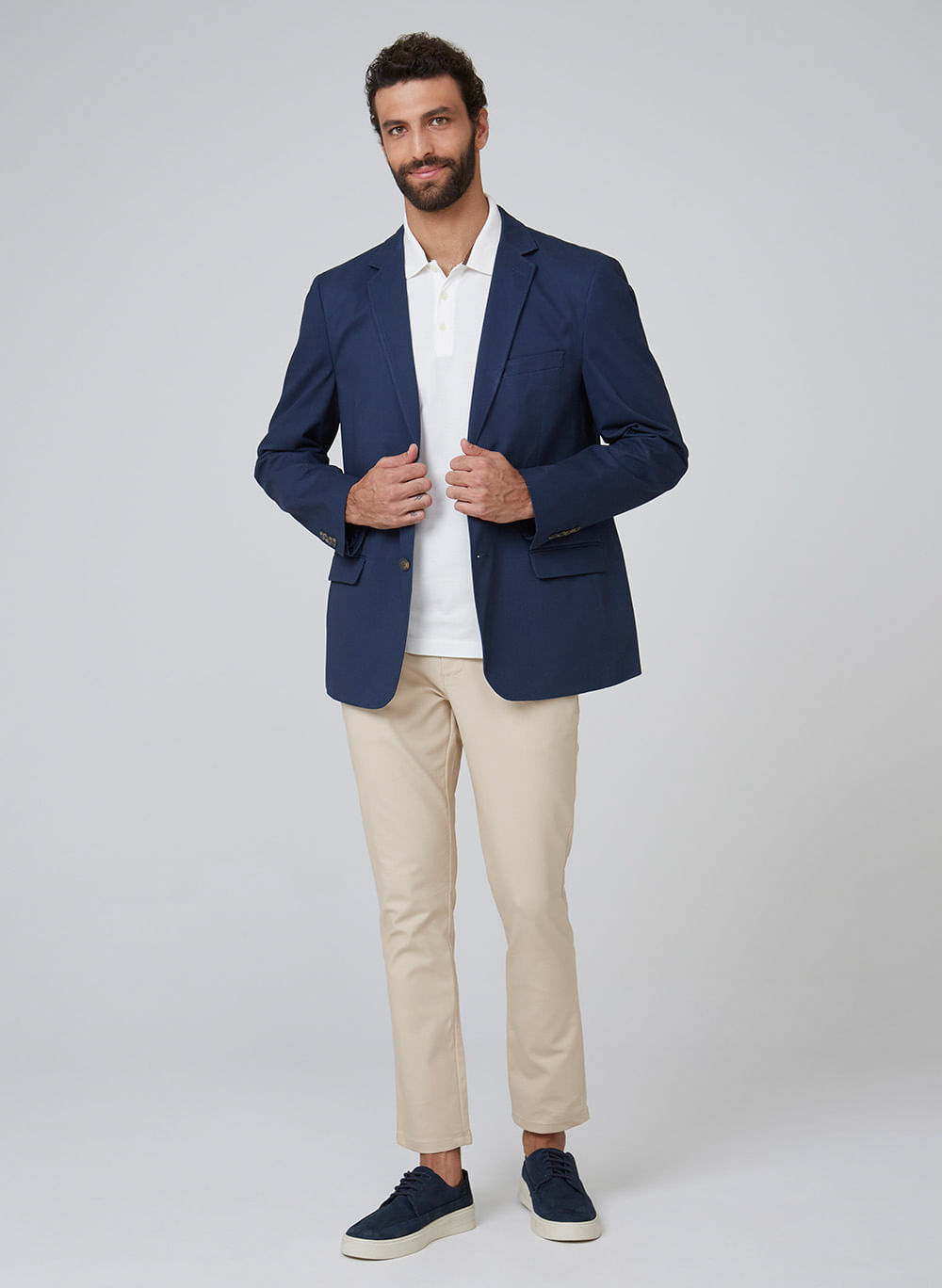 Blazer Sarja Classic Marinho Dudalina Masculino