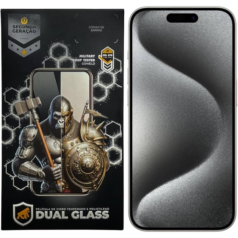 Película para iPhone 15 Pro - Dual Glass Preta - Gshield