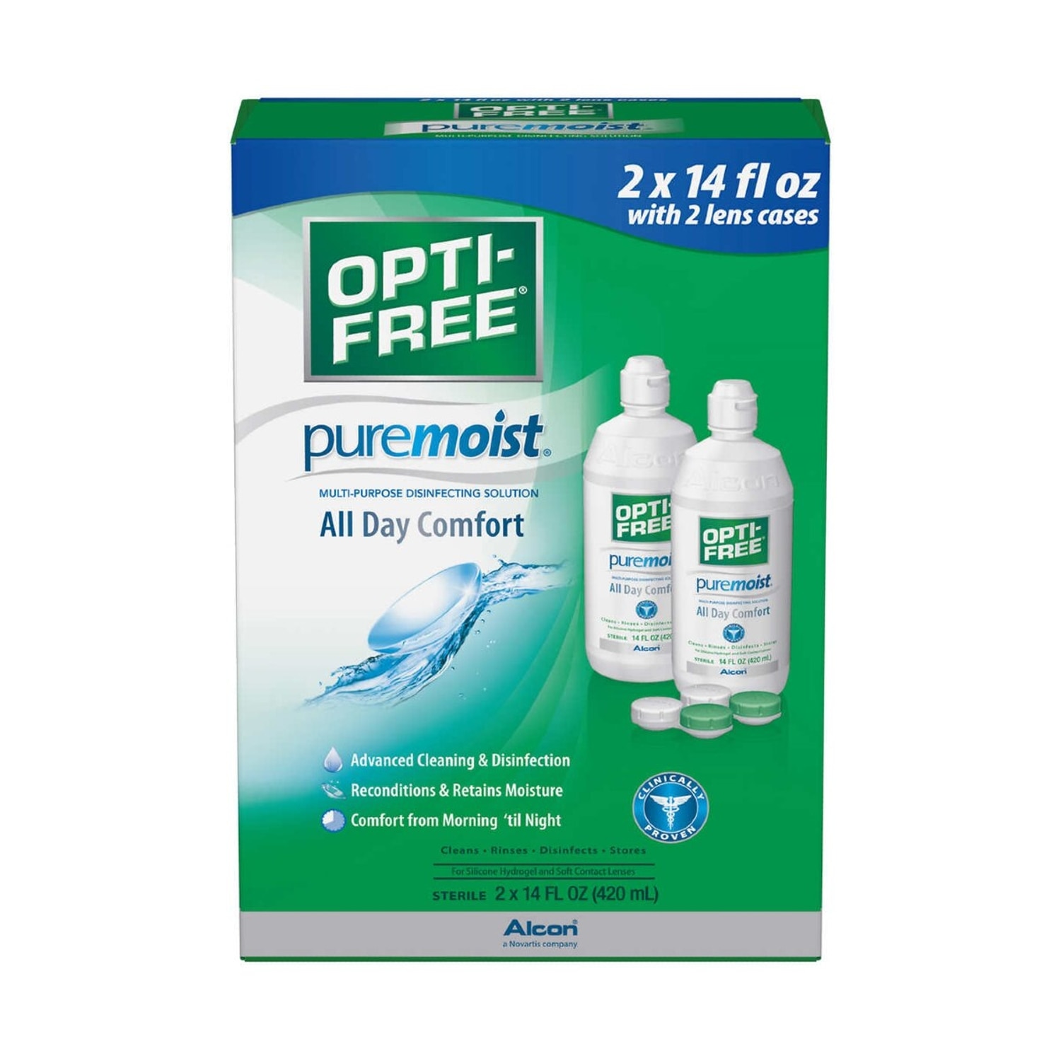 Opti-Free Puremoist Solucao para Lentes 300ml Gratis 120ml + Estojo