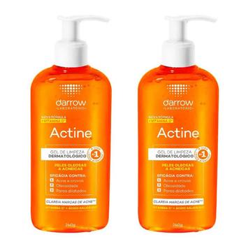 (480g) Darrow Actine Vitamina C Kit com 2 unidades 240g - Gel de Limpeza