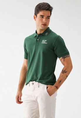 Camisa Polo Lacoste Slim Do You Speak Verde