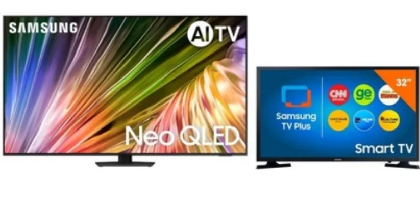 Samsung Smart TV 55" Neo QLED 4K 55QN85D - Processador com AI, Upscaling 4K, Mini LED, Painel 120hz + Smart TV 32" Samsung