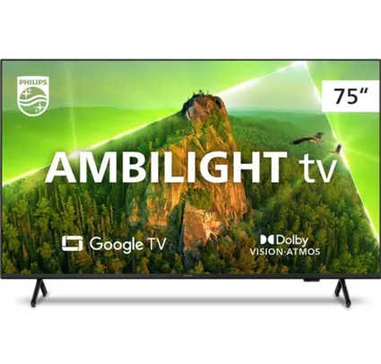 Smart tv philips 75 ambilight uhd 4k led google tv 75pug7908/78