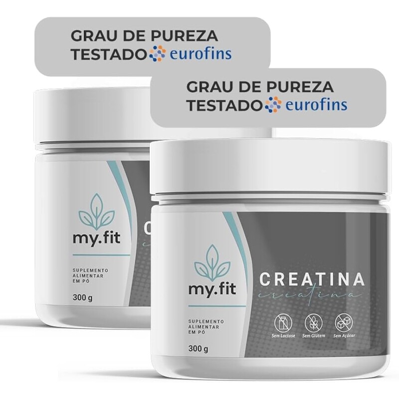 Kit 2X Creatina 100% Pura Monohidratada MY.Fit Laudo de Pureza Disponível - Total 600g