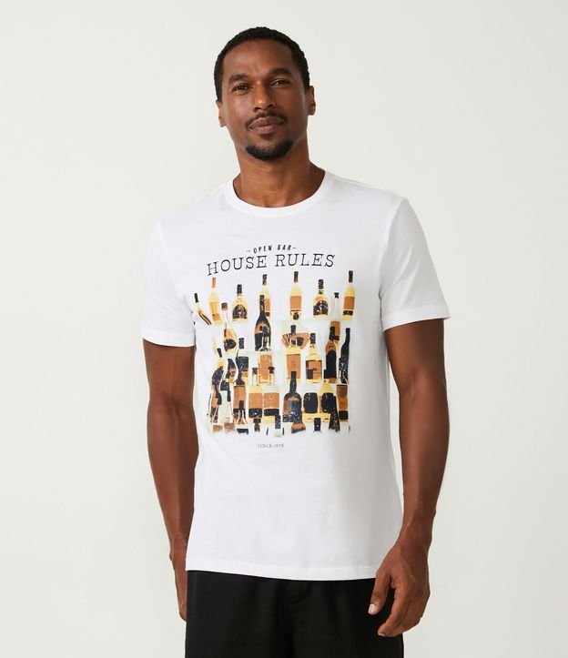 Camiseta Comfort em Algodão com Estampa House Rules Bebidas