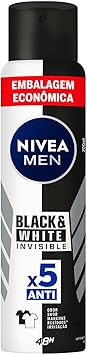 [Rec/ + por - R$9,74] NIVEA MEN Desodorante Antitranspirante Aerossol Invisible Black & White 200ml