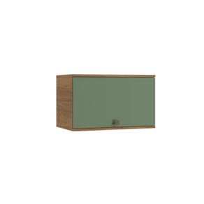 Armário Aéreo Celeste Kappesberg 100% MDF 1 Porta Basculante Nogueira/Verde 60cm