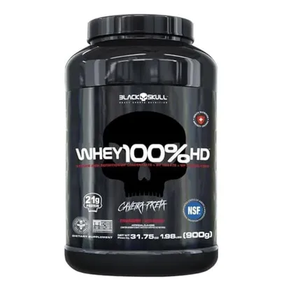 [REC] Whey 100% Hd Morango 900G, Black Skull