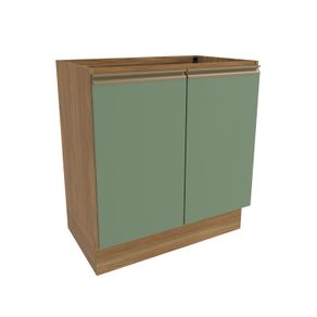 Balcão Celeste Kappesberg 100% MDF 2 Portas Nogueira/Verde 80cm