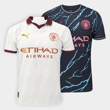 Kit Camisa Puma Manchester City Away + Camisa Third 23/24 s/nº - Masculina