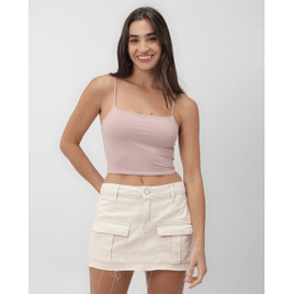 Regata cropped Mayara alça fina - Rosa Claro | Pool Basics by