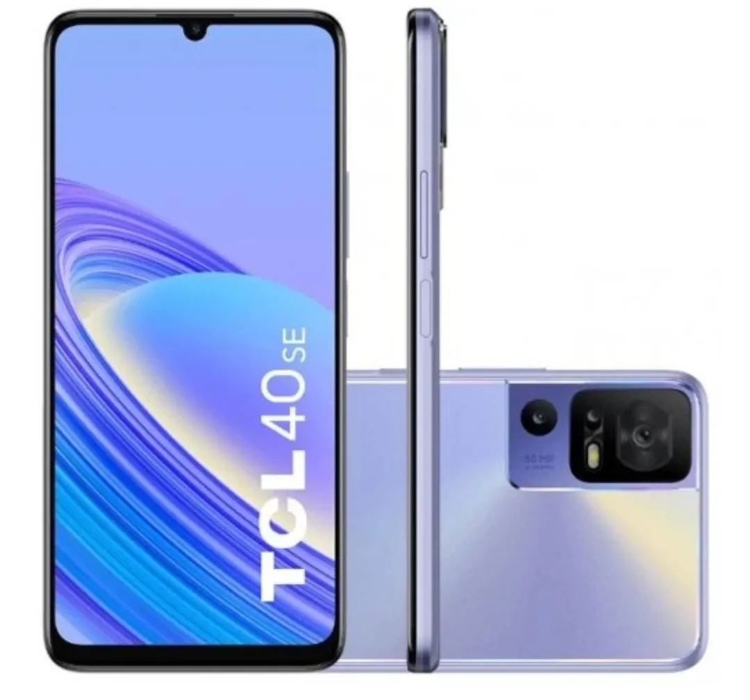 Smartphone TCL 40SE 6,75" 4G 6GB 256GB Dual Chip Câmera Tripla 50MP Violeta Twinlight