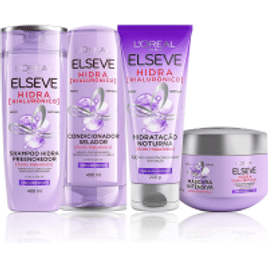 Kit L'Oréal Paris Elseve Hidra Hialurônico - Shampoo + Condicionador + Tratamento + Creme Noturno