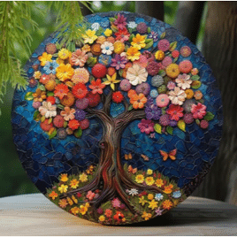 Quadro Árvore da Vida em alumínio à prova d'agua 20x20cm