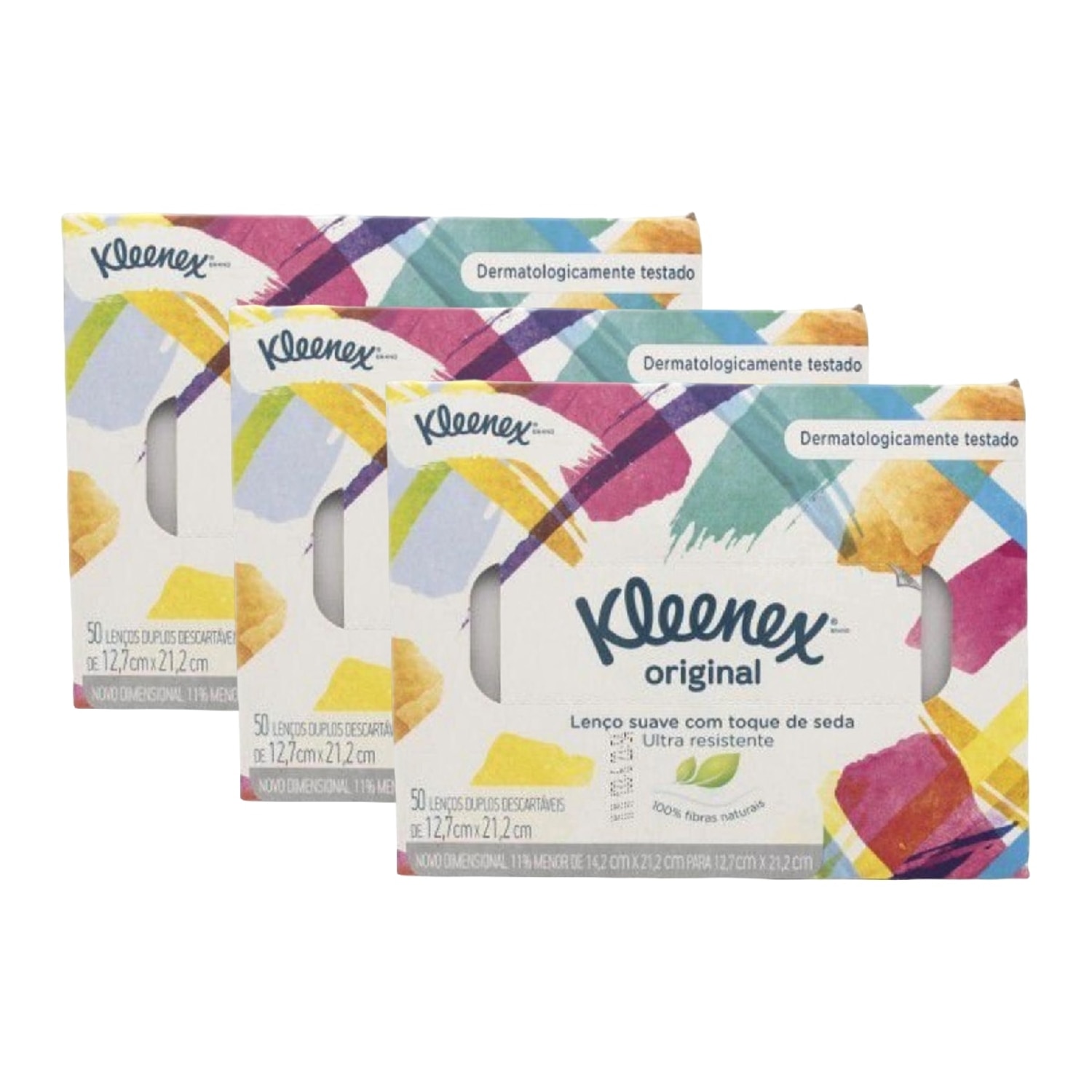 Kit 3 Unidades Lenos de Papel Kleenex Original 50 Unidades