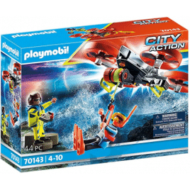 Brinquedo Playmobil Resgate Mergulhador com Drone - City Action 70143