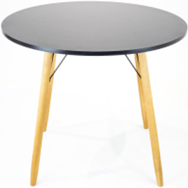 Mesa Eiffel Redonda Preta 90cm Jantar Redonda Pés De Palito Eames