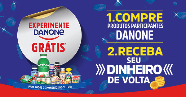 Promoção Experimente Danone Grátis e Receba até R$40 de Cashback