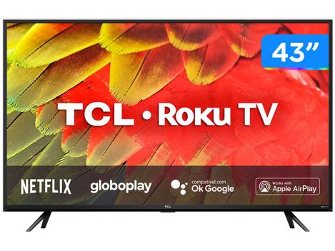 Smart TV 43" TCL FHD Roku Assistentes de Voz Wi-fi - 43RS530