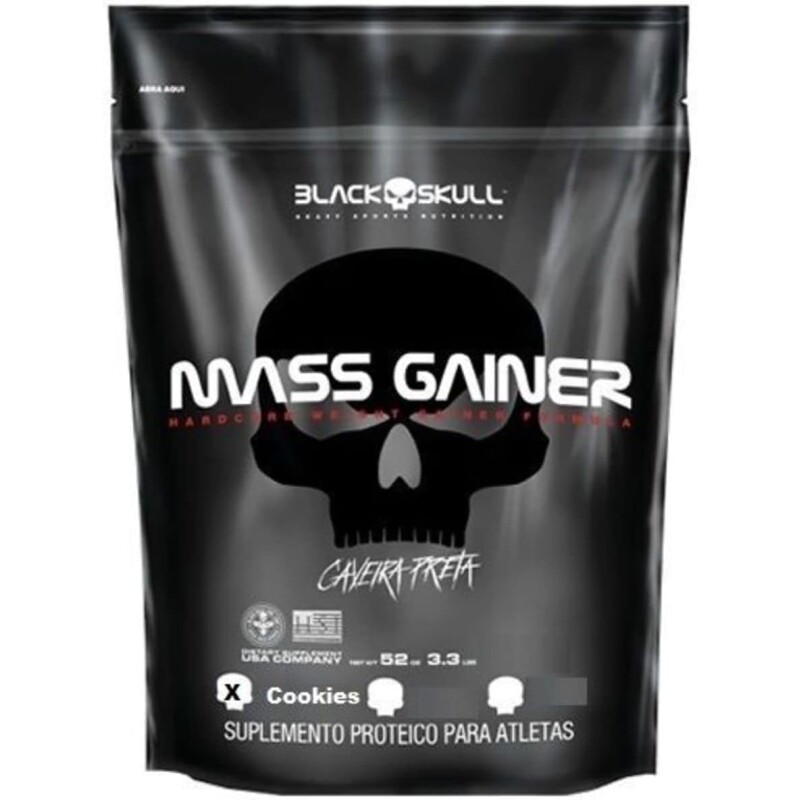 Suplemento Black Skull Mass Gainer Refil (3Kg) - Sabor Cookies And Cream