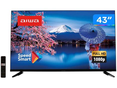 Smart TV Aiwa 43" Android Full HD Comando de voz Dolby Audio HDR10 - AWS-TV-43-BL-02-A