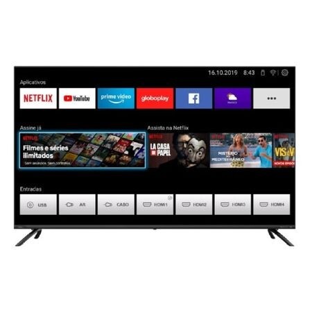 Smart TV LED 4K 50" Philco PTV50G70SBLSG HDR 4 HDMI 2 USB Dolby Áudio