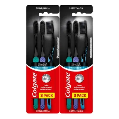 [REC] Colgate Escova De Dente Slim Soft Black 6 Unidades Cor: Preto