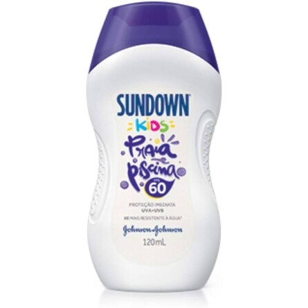 2 Unidades Protetor Solar Infantil Johnson's Sundown Corpo e Rosto Praia e Piscina Kids Fps60 - 120ml Cada